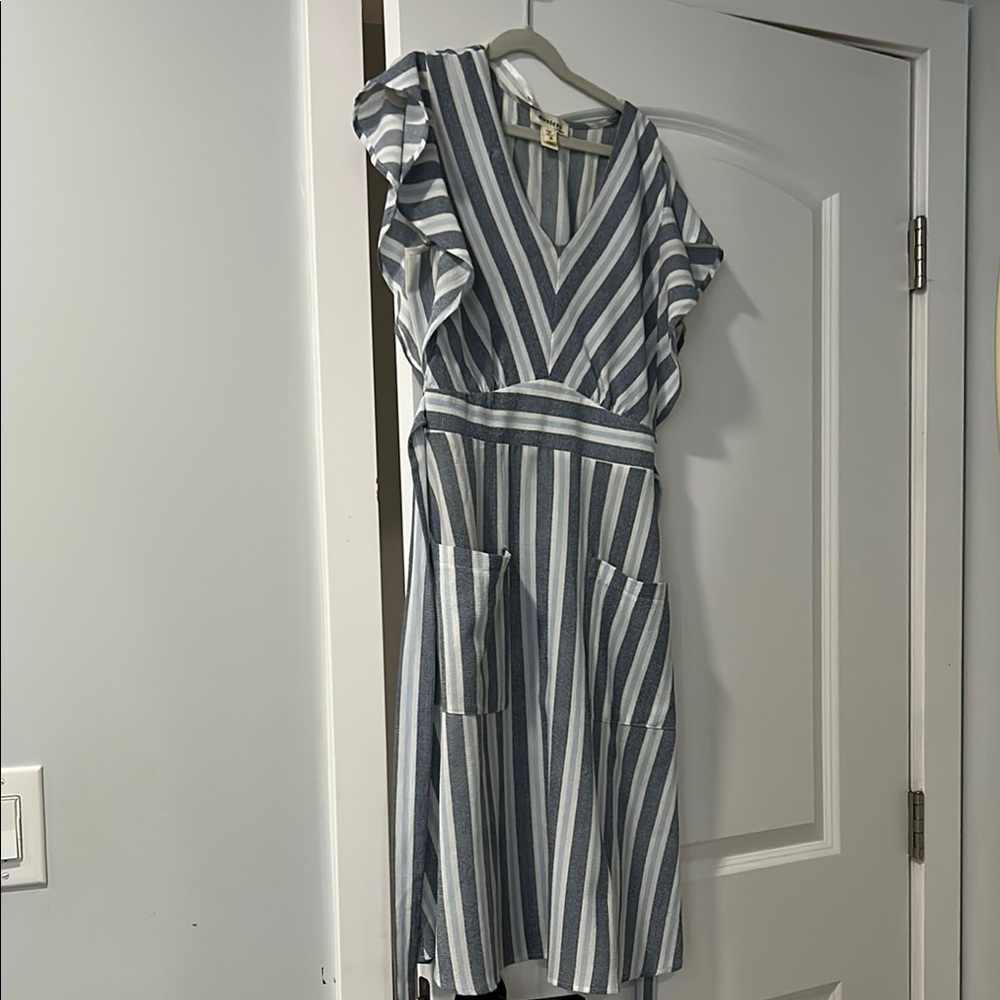Striped Blue and White Dress
